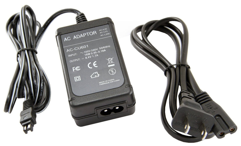 New AC Power Adapter Kit/Camera Adapter for Sony AC-L200 AC-L20 AC-L20A AC-L20B AC-L25 AC-L25A, Replacement for AC-L200, US Plug