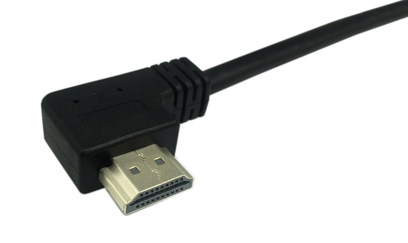 CERRXIAN 15cm 6inch High Speed HDMI 2.0 Left Angle HDMI 2.0 Male to Female Extension Cable with Screw Hole Panel Mount Support 4K 60hz Resolution for Blu Ray Player, 3D TV, Roku, Xbox360 (Black) (L)