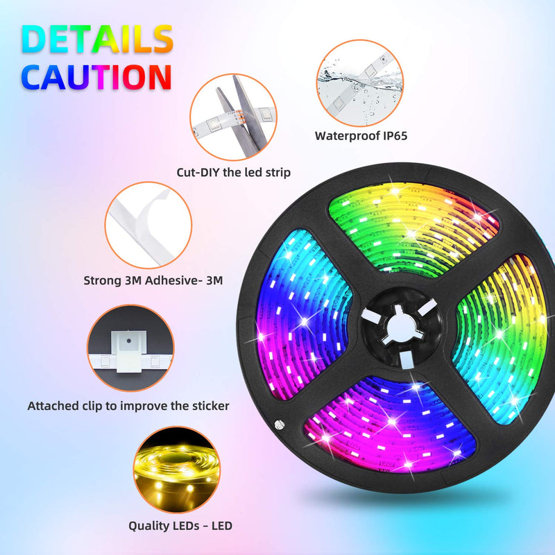 [AUSTRALIA] - Shotory LED Lights for Bedroom,32.8ft, Bluetooth APP Control LED Strip with Music Sync, SMD 5050 RGB Color Changing LED Strip Lights for Room, Kitchen, Home, Game Room 32.8ft Bluetooth 