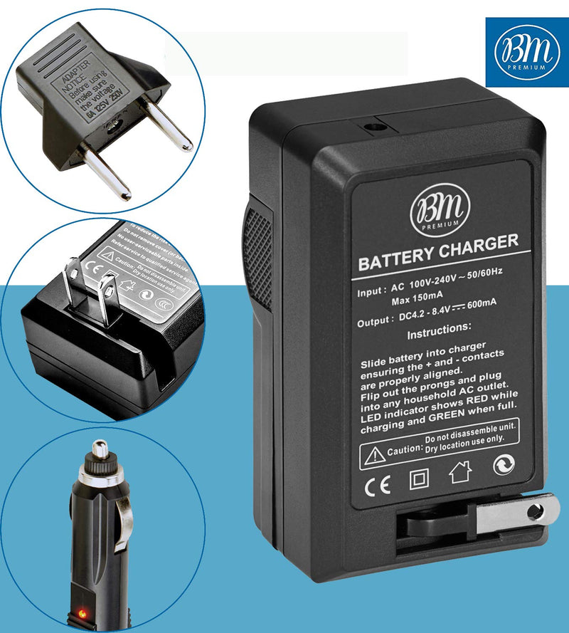 DMW-BMB9 Battery and Battery Charger for Panasonic Lumix DC-FZ80, DMC-FZ40K, DMC-FZ45K, DMC-FZ47K, DMC-FZ48K, DMC-FZ60, DMC-FZ70, DMC-FZ100, DMC-FZ150 Digital Camera