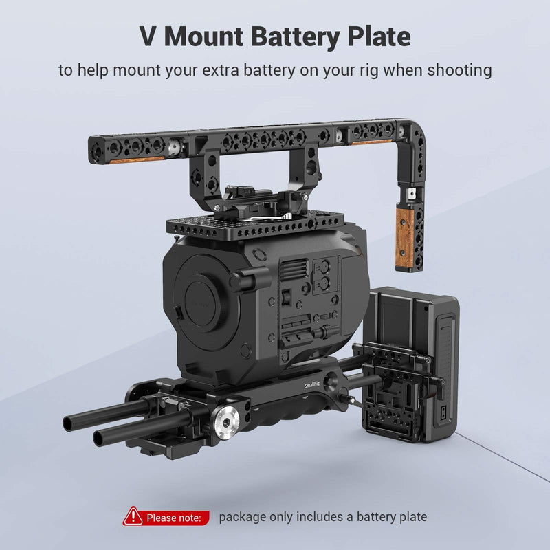 SMALLRIG V-Lock Mount Battery Plate with Dual 15mm Rod Clamp - 3016