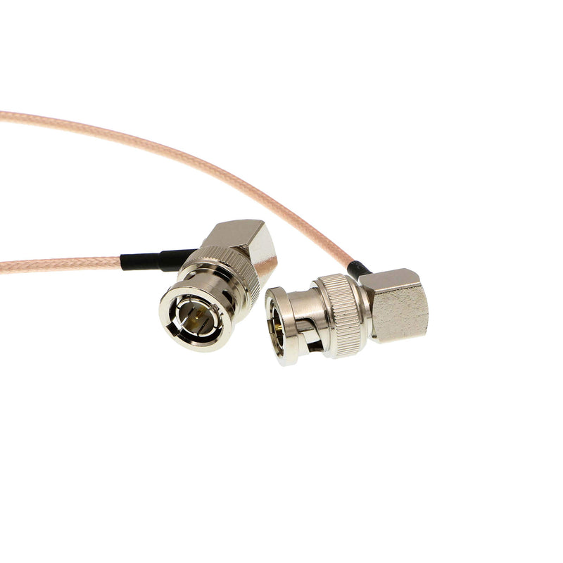 Uonecn RG179 HD-SDI Cable Right Angle BNC Male to Male 75ohm MegaFlex for Blackmagic HyperDeck Shuttle and BMCC BMPC Hyperdeck Cameras 24'' 60cm Double right angle BNC Pink