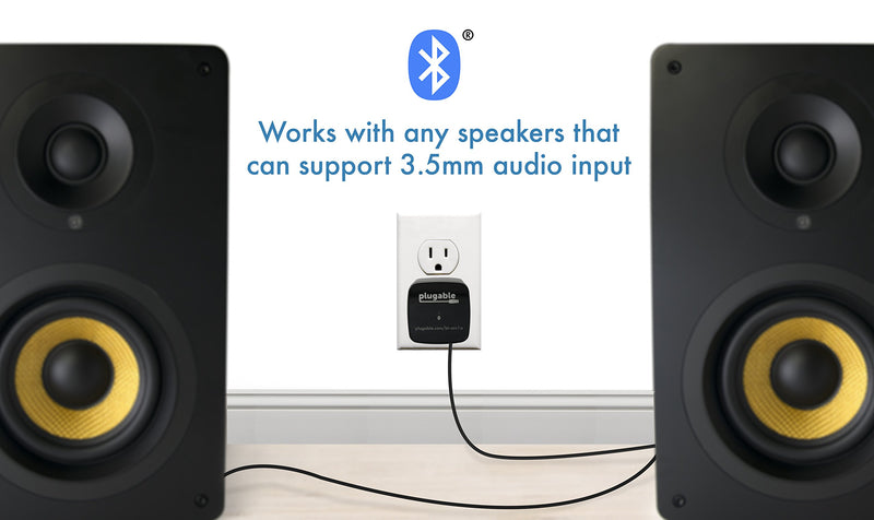 Plugable Bluetooth Audio Receiver - Enable Any Speaker to Wirelessly Stream Music from Your Device, Compatible with Windows, macOS, OS X, Linux, Android, and iOS Devices