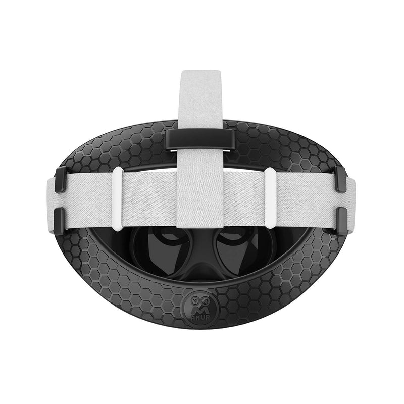 AMVR Head Strap for Oculus Quest 2, Soft TPU Elite Strap Replacement Lightweight VR Accessories Compatible with Meta Quest 2 Headset, Reduce Head Pressure to Enhance Comfort and Game Experience（Grey） Black