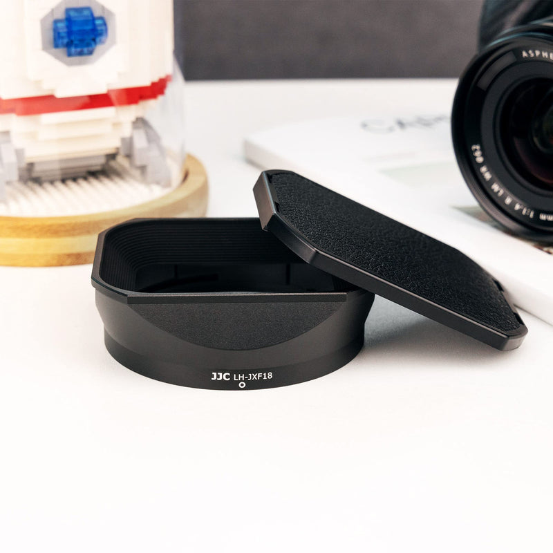 [AUSTRALIA] - JJC Metal Square Lens Hood for Fujifilm Fuji Fujinon XF 18mm f/1.4 R LM WR Lens Replaces Fujifilm LH-XF18 Lens Hood with a Hood Cap on Camera X-T4 X-T3 X-S10 X-T30 X-T20 For XF 18mm f/1.4 