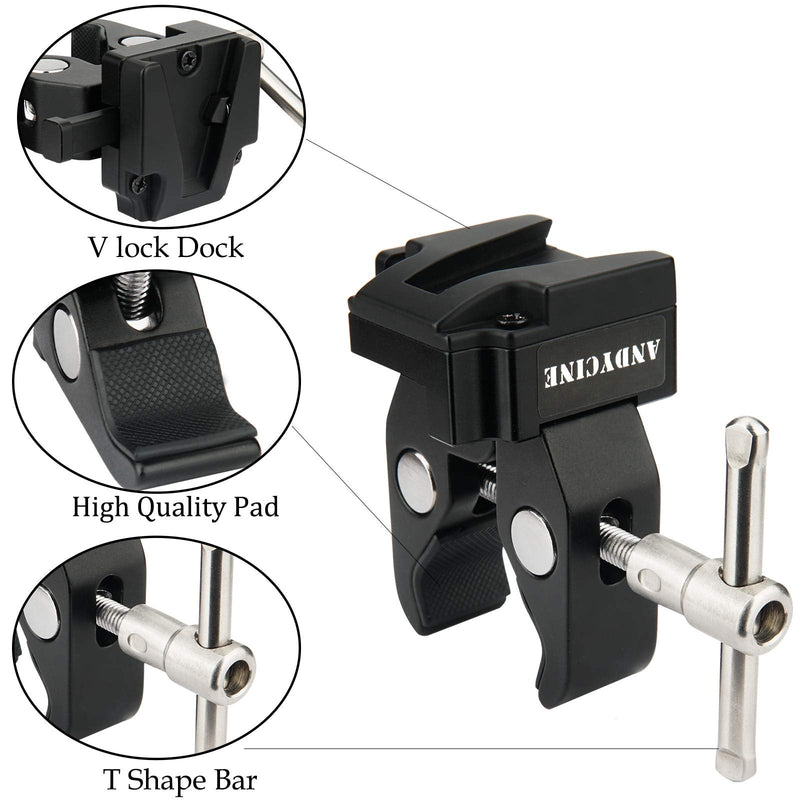 ANDYCINE V-Mount Lock Battery Clamp for Tripod Leg Gimbal Ring Light Stands