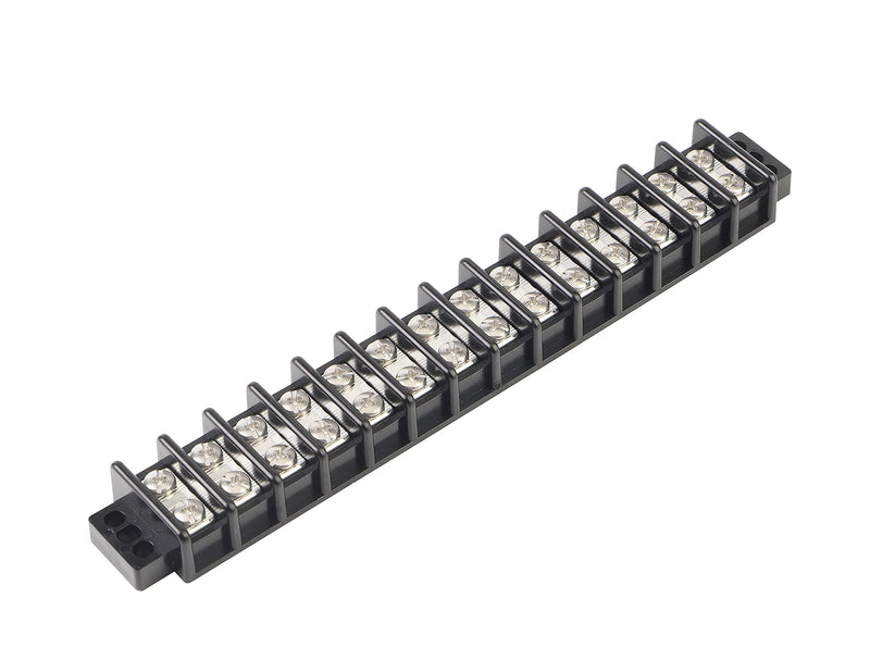 GLOSO TBD Double Row Stainless Terminal Blocks, Marine Grade, 10-22 AWG Cu, 30A/600V- 1 Pack, 14 Poles 14P 30A/600V, M4