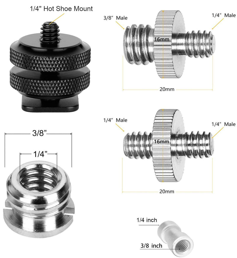 Camera Mount Screw,ChromLives 1/4 to 3/8 Tripod Screw Adapter,1/4 to 1/4 Screw,3/8-20 Converter Thread Screw Adapter,Camera Hot Shoe Mount Adapter to 1/4 for Camera Monopod,Ballhead Flash Light,22Pack Camera Mount Screw