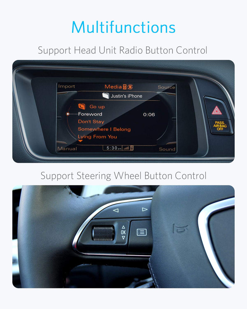 Airdual Bluetooth Adapter Compatible for Car Music Interface- Audi MMI AMI, Mercedes Media Interface, VW MDI 2010-2020 year Audi MMI 3G/Audi Symphony/Concert/VW