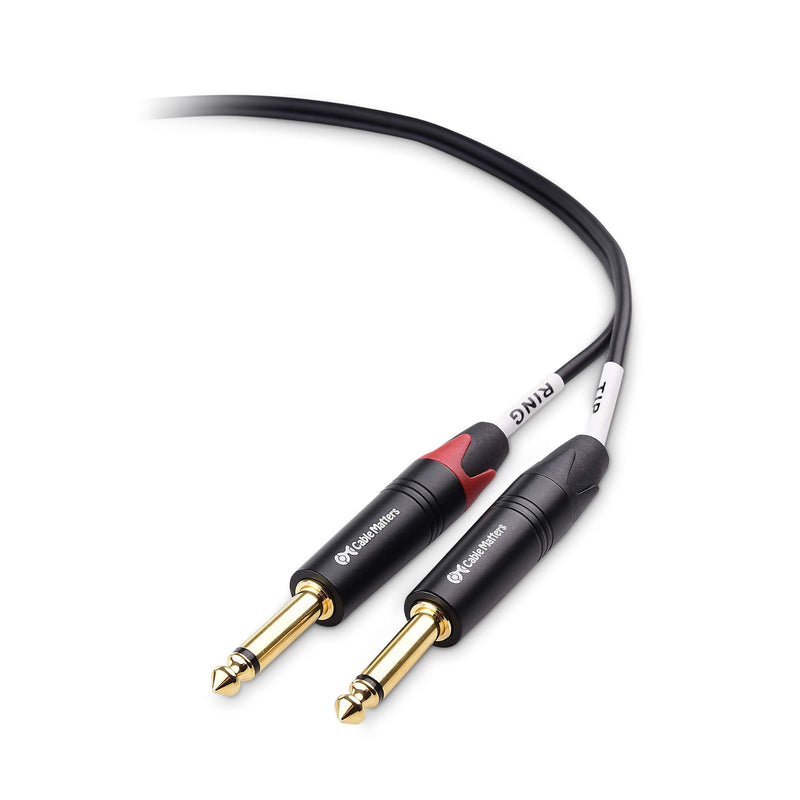 Cable Matters 3.5mm TRS to Dual 6.35mm TS Breakout Cable 6 ft, 1/8 to Dual 1/4 Cable