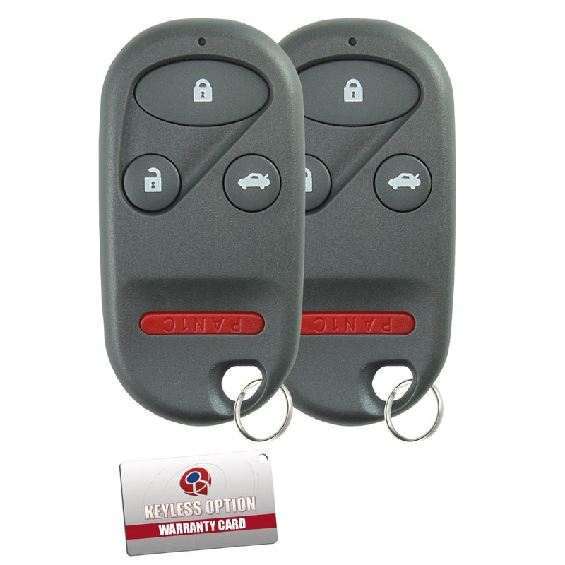 KeylessOption Keyless Entry Remote Control Car Key Fob Replacement for E4EG8DJ (Pack of 2)