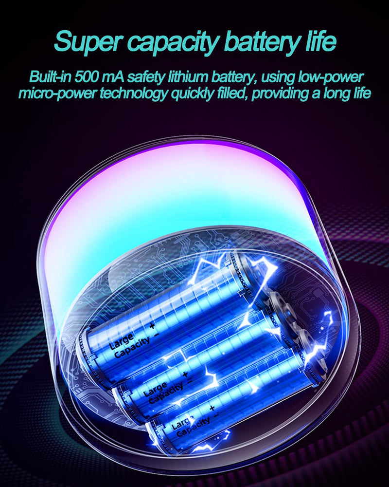Portable Bluetooth Speaker with Lights, Night Light LED Wireless Speaker, Magnetic Waterproof Speaker, Multicolor LED Auto-Changing,TWS,Perfect Mini Speaker for Shower, Home, Outdoor