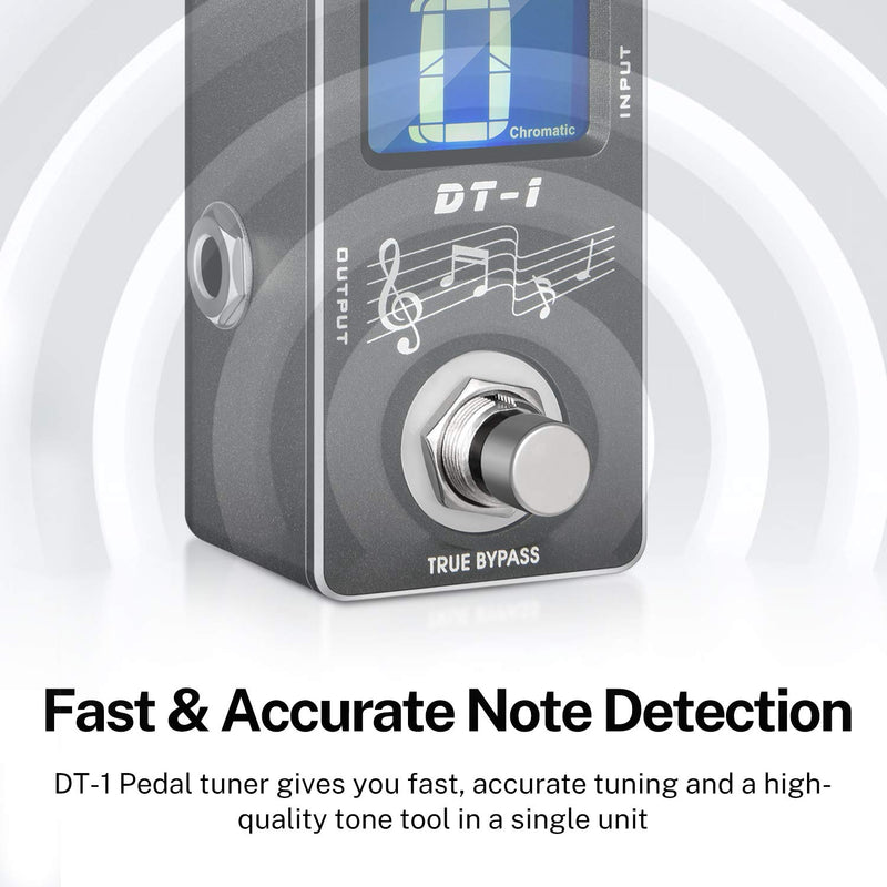 Donner DT-1 Guitar Chromatic Auto Pedal Tuner with LCD Display True Bypass
