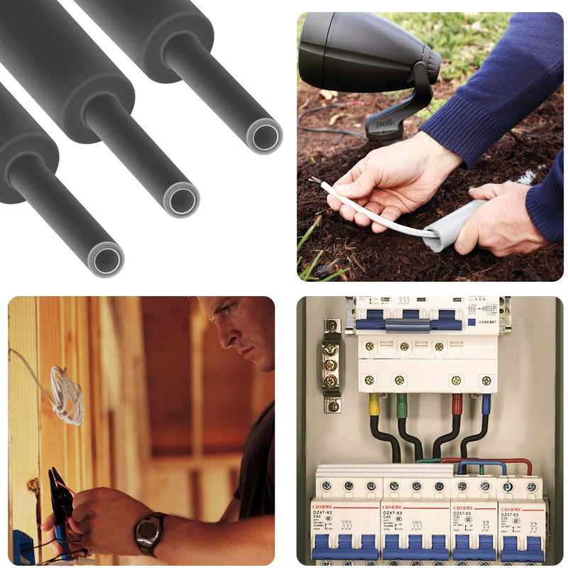 [AUSTRALIA] - Pointool 3/4 Inch Waterproof Heat Shrink Tubing - 3:1 Marine Heat Shrink Tube with Adhesive Lined, 10 Feet Wire Shrink Wrap Electrical Heat Shrink Wrap Tubing Assortment for Wires, Black Size-6 ( 3/4" ) Black-10Ft 