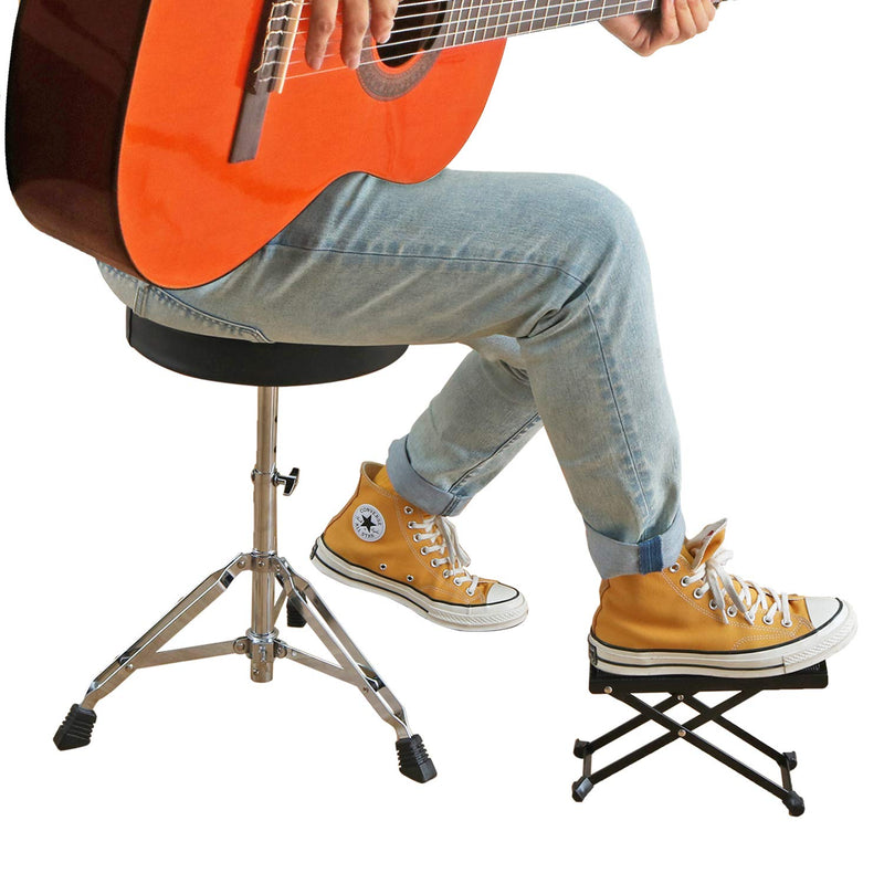 EASTROCK Guitar Foot Stool Height Adjustable Folding Foot Rest Made of Solid Iron,Guitar Foot Stand For Classical Guitar