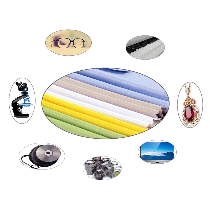 ColorYourLife 10pcs Microfiber Cleaning Polishing Cloths for LCD Screen of Electronic Devices and Glasses Optics etc in Retail Packaging