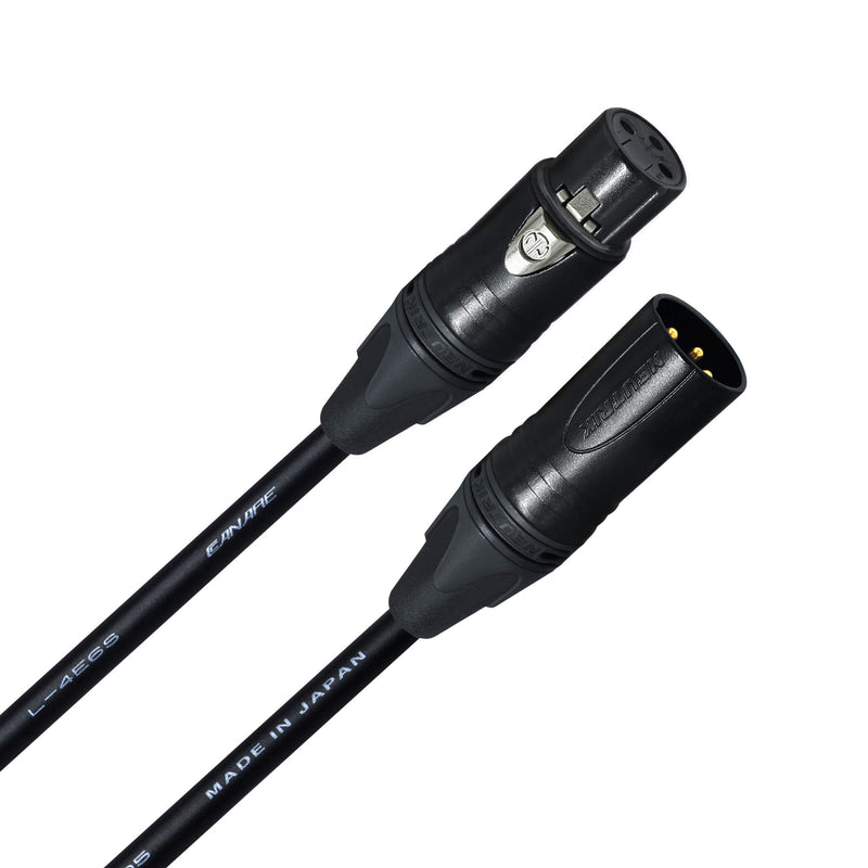 1 Foot – Quad Balanced Microphone Cable Custom Made by WORLDS BEST CABLES – Using Canare L-4E6S Wire and Neutrik Gold NC3MXX-B Male & NC3FXX-B Female XLR Plugs