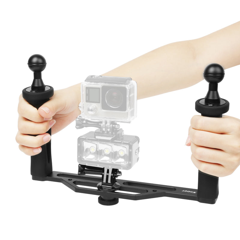 SHOOT Aluminium Alloy Underwater Video Light Stabilizer Tray for GoPro OSMO and Any Other Camera with 1/4 inch Screw Hole Stabilizer for camera