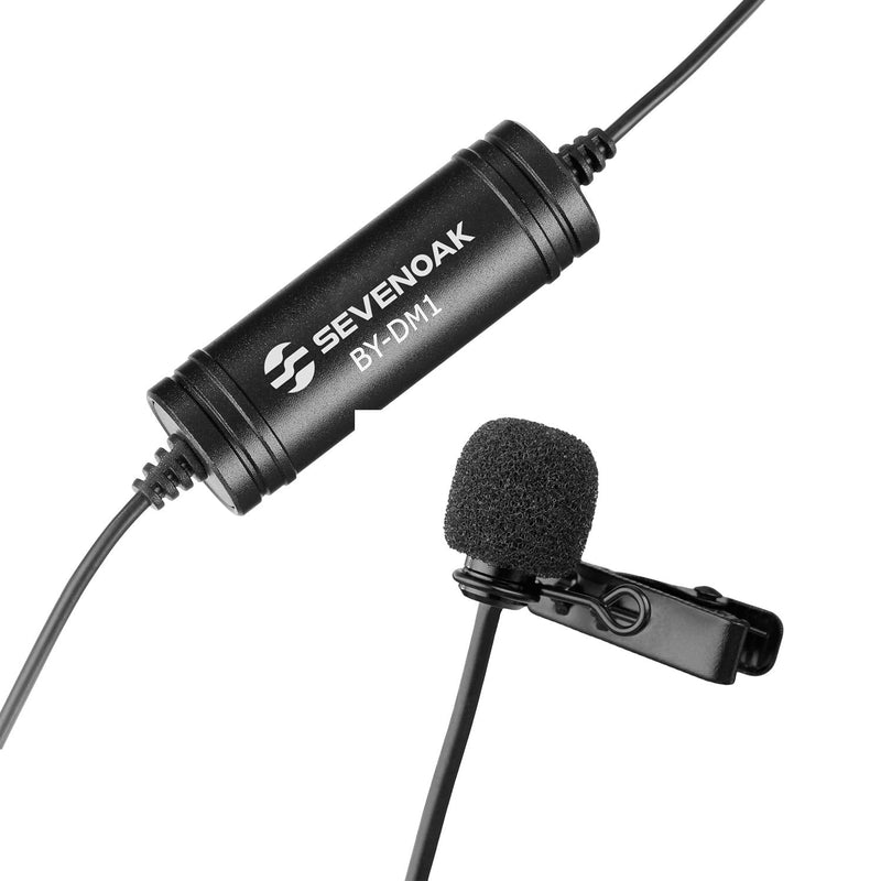 Sevenoak by-DM1 MFI Lightning Connected Lavalier Microphone for iPhone Lapel Clip-on Mic for iOS 20-Foot Cable - Mic for iPhone Smartphone for YouTube Video Vlog Podcast Micro Film