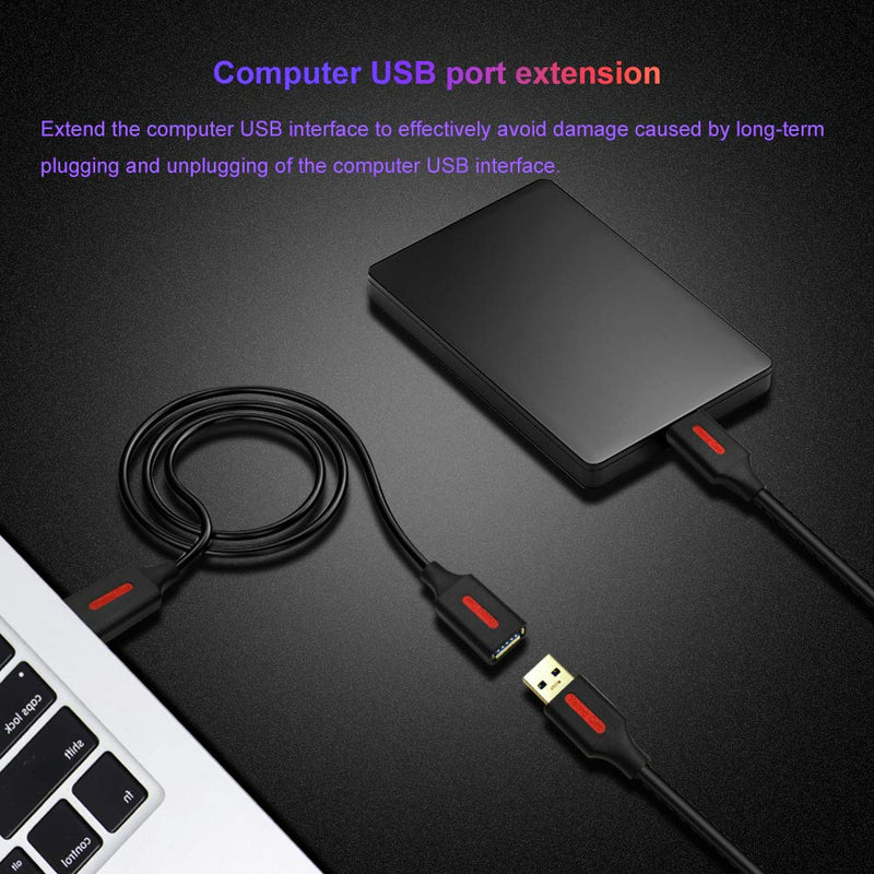 USB 3.0 Extension Cable 6 ft,Yeung Qee High Speed USB 3.0 A Male to A Female Extension Cord for Data Transfer USB Flash Drive, Keyboard, Mouse, Playstation, Xbox, Card Reader, Printer etc (6ft/2M) 6ft