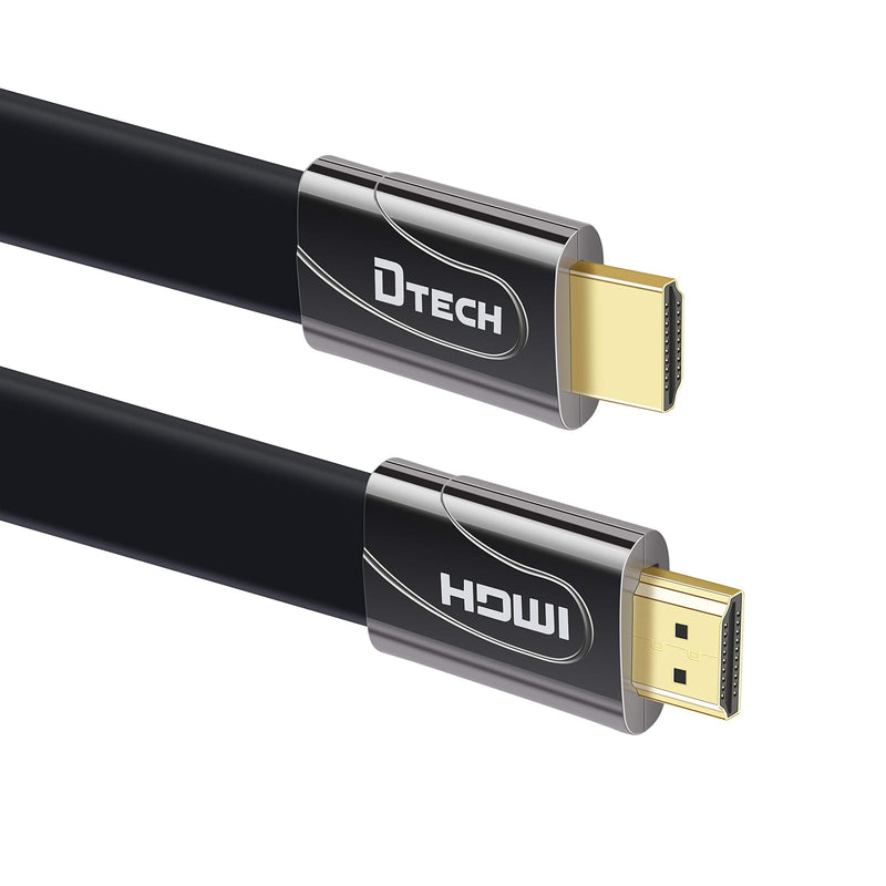 DTECH 15ft UHD HDMI Cable 4K 60Hz Ultra HD 2.0 High Speed Flat 26AWG Cord 1080p 3D Ethernet HDCP ARC Video Chord for Computer Monitor TV (5 Meters, Black)