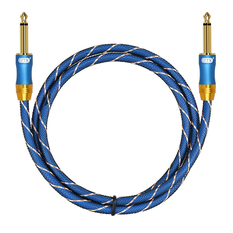 [AUSTRALIA] - EMK Guitar Instrument Cable, 10 Ft - Custom Series with Premium Rean-Neutrik 1/4" Straight Gold Plugs,Blue 10Ft(3Meters) 