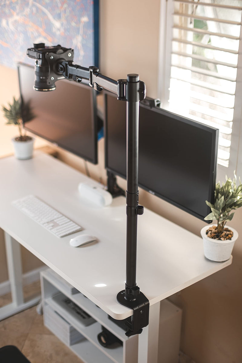 VIVO Universal VESA Adapter Bracket Kit for DSLR Cameras/Camcorders, 1/4 inch Mount, Photo and Video Shooting, Attaches to Monitor Stands for Overhead Placement, 75x75mm and 100x100mm, MOUNT-V00CAM
