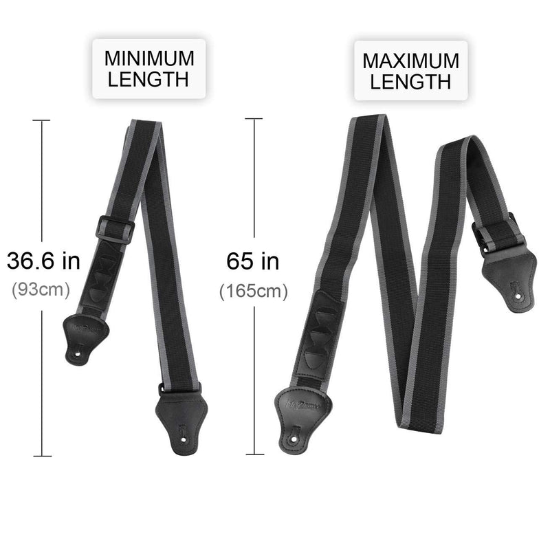 Mr.Power Guitar Strap with 3 Pick Holders for Electric/Acoustic Guitar (Nylon Strap) Nylon Strap