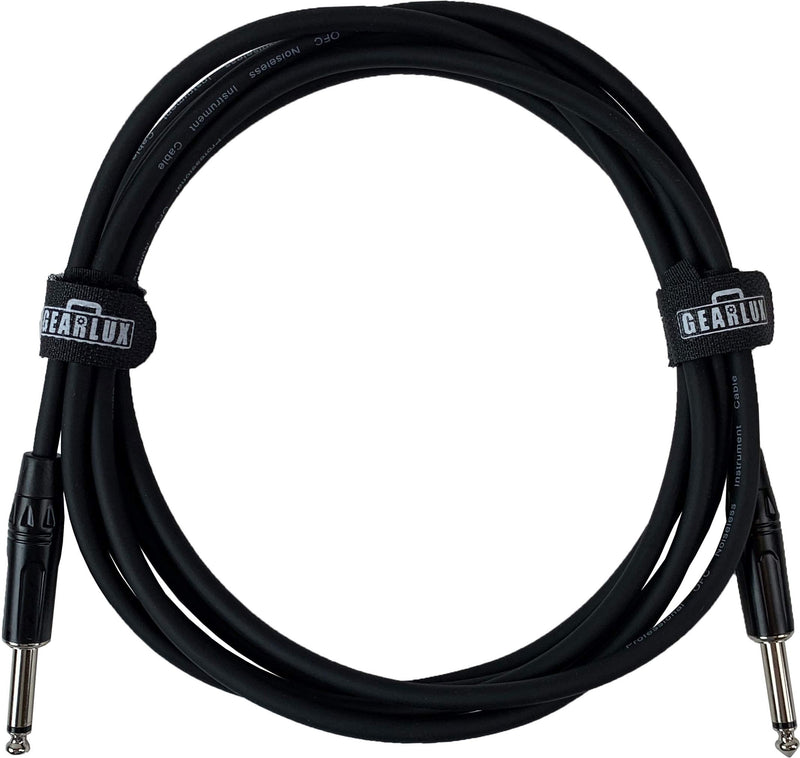 Gearlux Instrument/Guitar Cable, Black, 10 Foot 1 Pack Black / 10FT