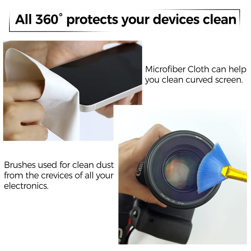 Phone Screen Cleaner Spray, Jiateums Electronics Touchscreen Mist Cleaning Spray for Monitor Tablet TV Tesla OLED Screen Sunglasses - with Brush & Wipe Tool - 2 Pack, Grey Blue