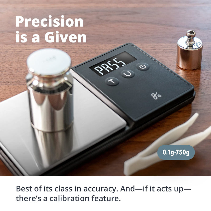 Greater Goods Digital Pocket Scale - 750 x 0.1 Gram Resolution | Lab Analytical Scale, Gram Scale, Espresso Scale, Letter Scales 750g x 0.1g