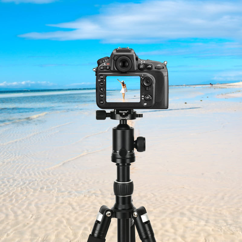 55mm Universal Screw Knob Clamp with 50mm Quick Release Plate with Bubble Level,for Tripod Head Monopod,Ytvariw