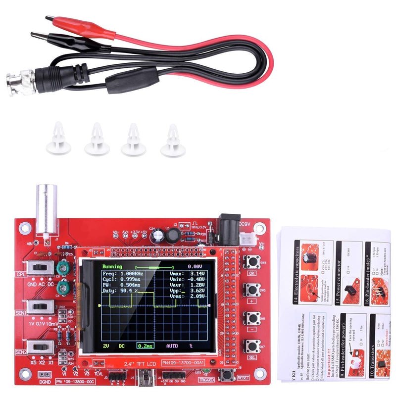 ICQUANZX Oscilloscope Kit, 2.4" TFT Handheld Pocket-Size Digital Oscilloscope Kit DIY Parts SMD Soldered Electronic Learning Set 1Msps