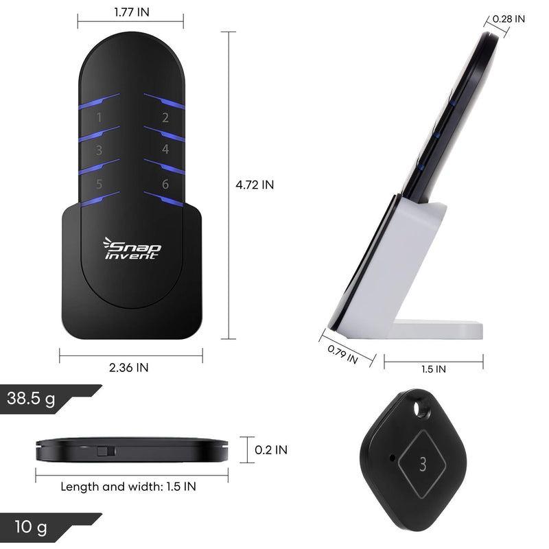 Key Finder & Items locators - Remote Control Device Finder - Paired Ready to use - Wireless Essential Items Finder Set -Loud Sound Items, Pet Finder 6 Receivers