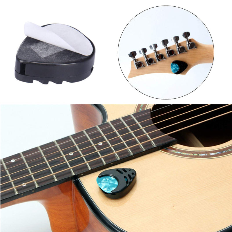 12 Pieces Guitar Pick Holder Stick-on Guitar Pick Holder Plastic Guitar Picks Clip Quick Storage Plastic Plectrum Case for Acoustic Guitar Bass Ukulele Random Color