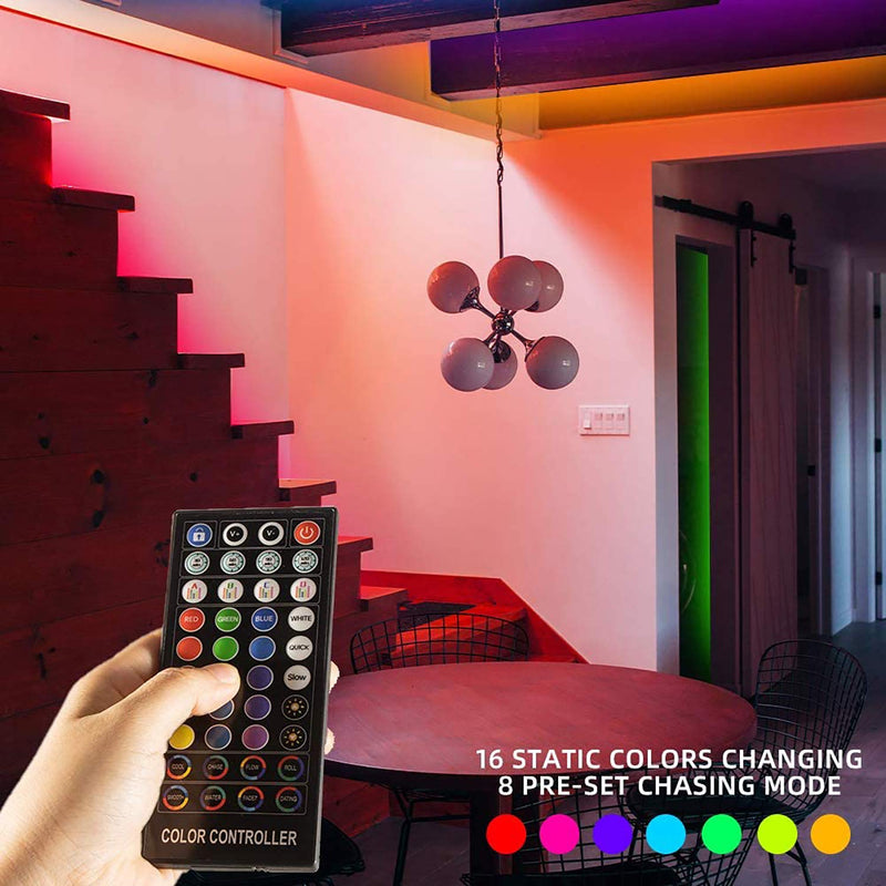 [AUSTRALIA] - Sanwo Led Strip Lights with Remote, 32.8ft Dream Color LED Light Built-in IC, RGB SMD5050 Flexible Strip Lighting Music Sync, Color Changing Led Strip Chasing Effect for Home Kitchen 