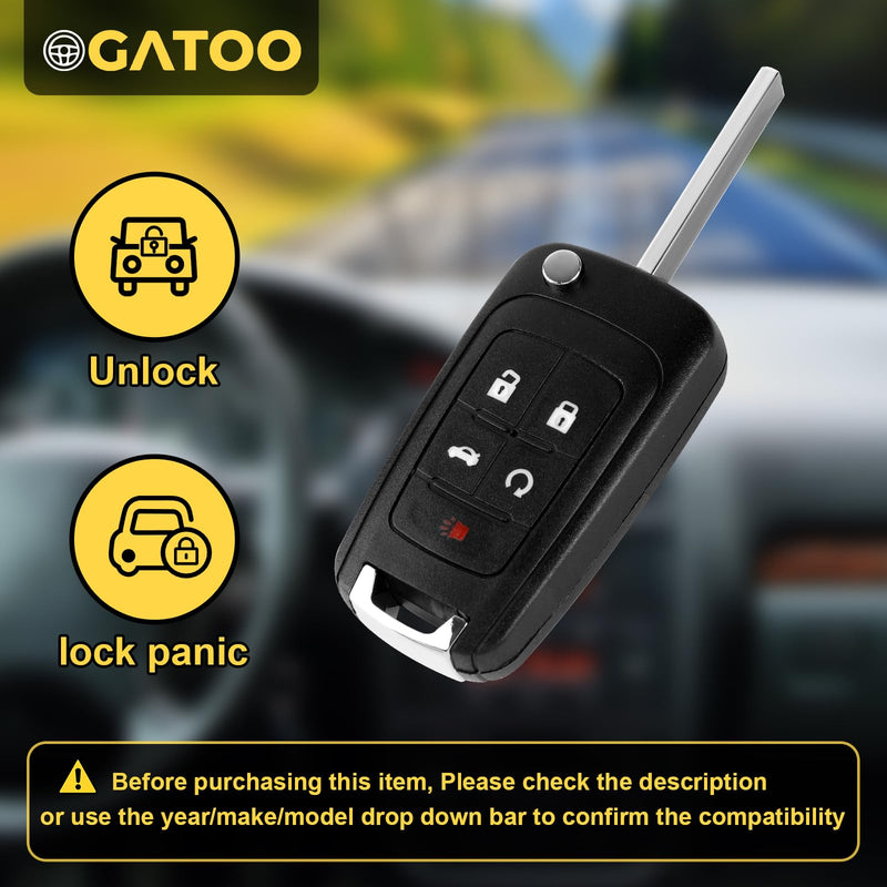 [AUSTRALIA] - OGATOO Flip Key Fob Replacement Keyless Entry Remote Control Fits for Chevy Equinox Camaro Impala Cruze Sonic Malibu/ GMC Terrain/ Buick Lacrosse Regal Verano Encore Allure 2010-2019, OHT01060512 