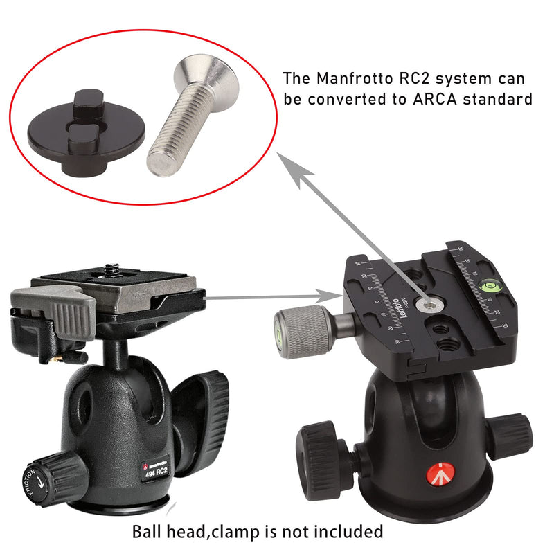 Adapter arca Swiss to manfrotto rc2 Converter Tripod Head Female Male Clamp Replacement for Manfrotto 484, 486, 488, 494, 496, 498, 054 Ball Head