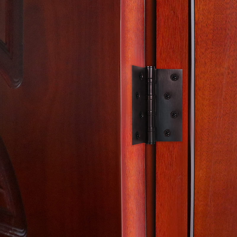 Dluno Heavy Duty Door Hinges 2 Pack Matte Black Door Hinges 4 Inch x 3 Inch Solid Stainless Steel Square Door Hinges Standard Bedroom Interior Door Hinge Hardware Control (Matte Black)