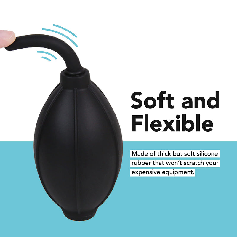 Foto&Tech Silicone Rubber Dust Blower with Soft Nozzle for DSLR Cameras LCD Screen Gaming Console Lens PC Motherboard Keyboard, Hand Air Blaster for Photography Cleaning Gardening Arts (1 Piece) 1 Piece
