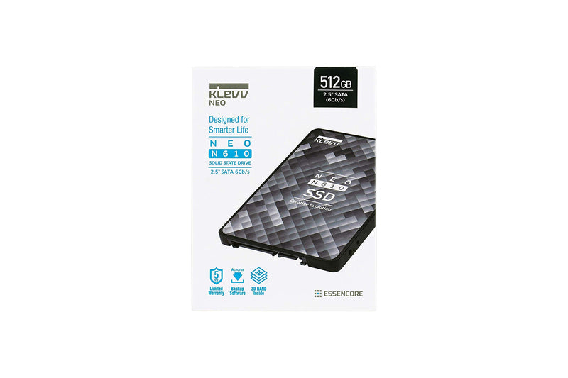 KLEVV NEO N610 SSD 2.5 Inch SATA 3 6Gb/s 512GB 3D TLC NAND R/W Up to 560MB/s & 520MB/s Internal Solid State Drive (K512GSSDS3-N61)