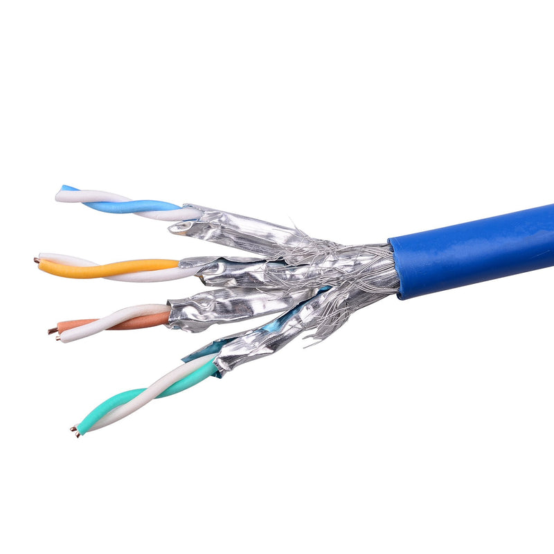 Cable Matters 10Gbps Snagless Long Shielded Cat6A Ethernet Cable 75 ft (SSTP, SFTP Shielded Ethernet Cable, Shielded Cat6 Cable, Cat 6 Shielded Network Cable) in Blue