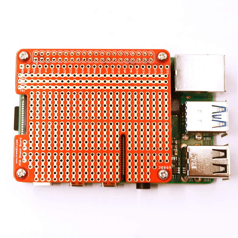 Treedix 4 Sets GPIO Breakout DIY Breadboard PCB Shield Red Expansion Board Kit Compatible with Raspberry Pi 4 3 2 B+ A+