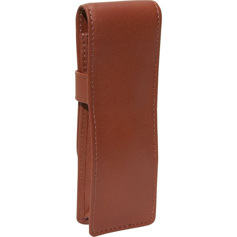 Royce Leather Genuine Leather Double Pen Case Holder (Tan)