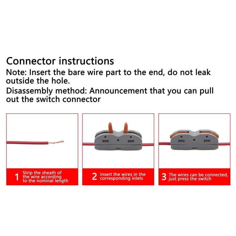 Kesell 60Pcs Wire Connector Lever Nut Compact LED Connector, DIY Splicing into 2/3/4/6 Way Butt Terminal Block Connectors SPL-1 Soft and Hard Wire Universal.