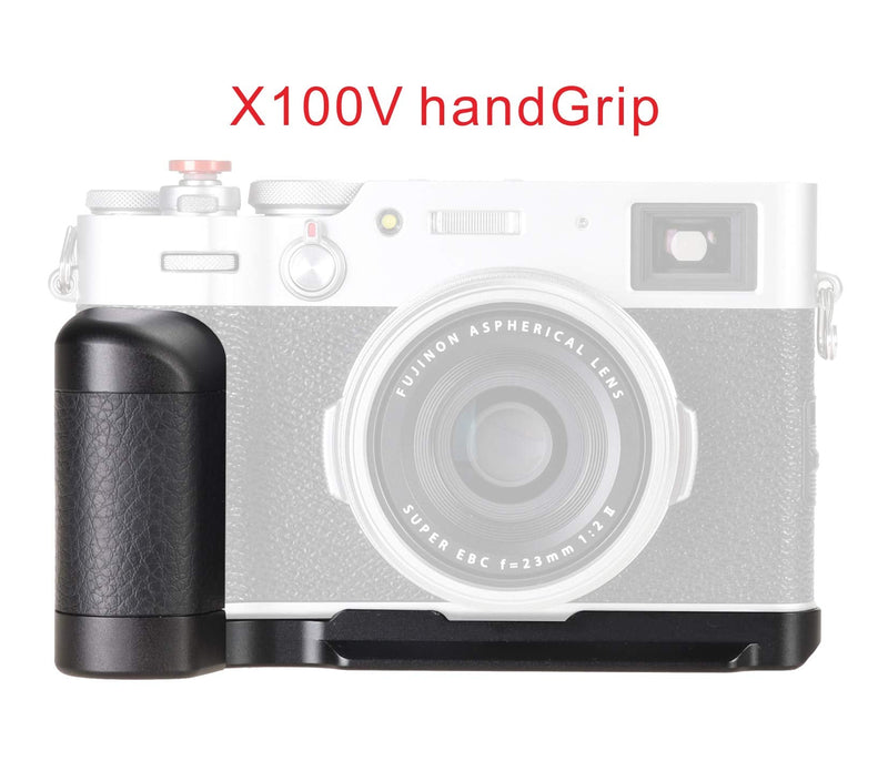 WEPOTO X100V/X100F/X100S Hand Grip Quick Release Plate L Bracket Compatible with Fujifilm X100V/X100F/X100S Camera,Aluminium Leather-1011 1011-Grip