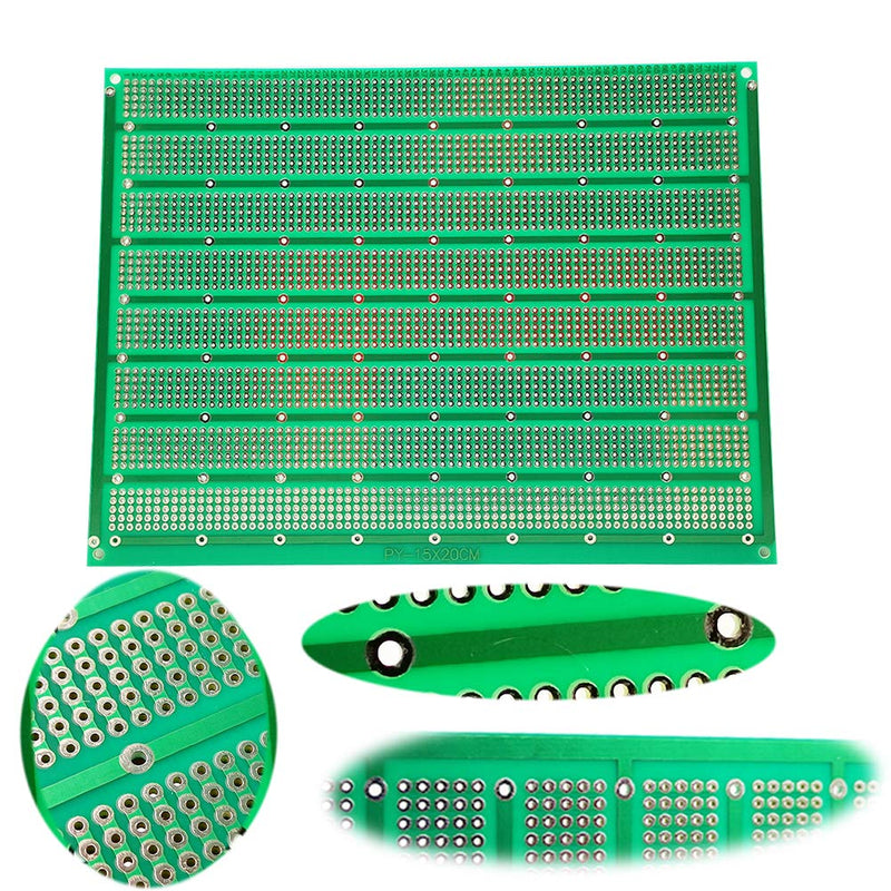 YUNGUI 15X20 CM PCB Prototype Board Solderable PerfBoard,Universal Printed Circuit Board for Arduino and DIY Electronics Project, Gold-Plated, 6"x8",2 Pack