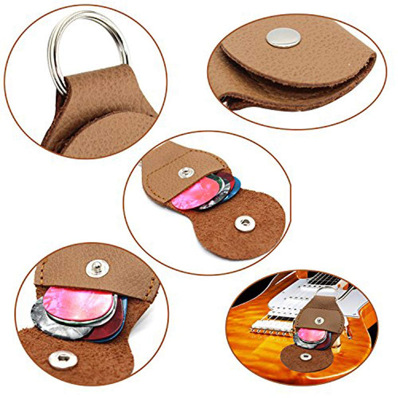 Guitar Pick holder Case 3 Pack Key Chain With 12 Guitar Picks