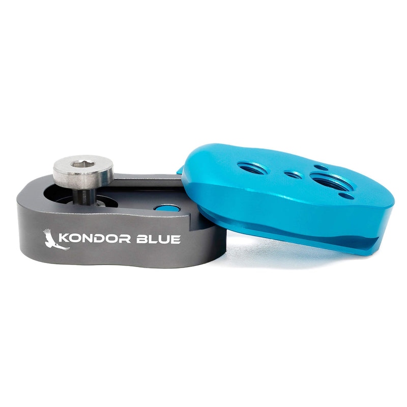 KONDOR BLUE Mini Quick Release Plate for Camera Tripod, Gimbal, Video Monitor, Magic Arm, Flash Bracket, Stabilizer | Arri 3/8" Mount and 1/4" Threads (Blue | Gray) Blue | Gray