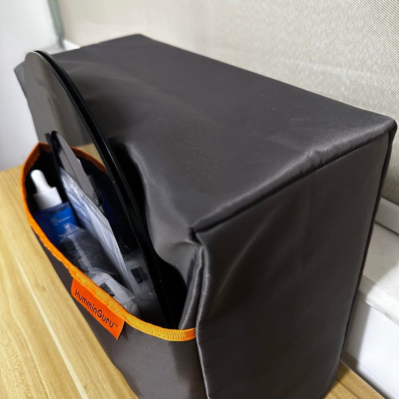HumminGuru Premium Dust Cover with Front Pocket for Ultrasonic Vinyl Record Cleaner(HG01)- Store 7”/10” Record Adapters, Vinyl Record Cleaning Kit, and The Manual Instruction etc. (Premium Dust Cover)